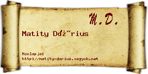 Matity Dárius névjegykártya